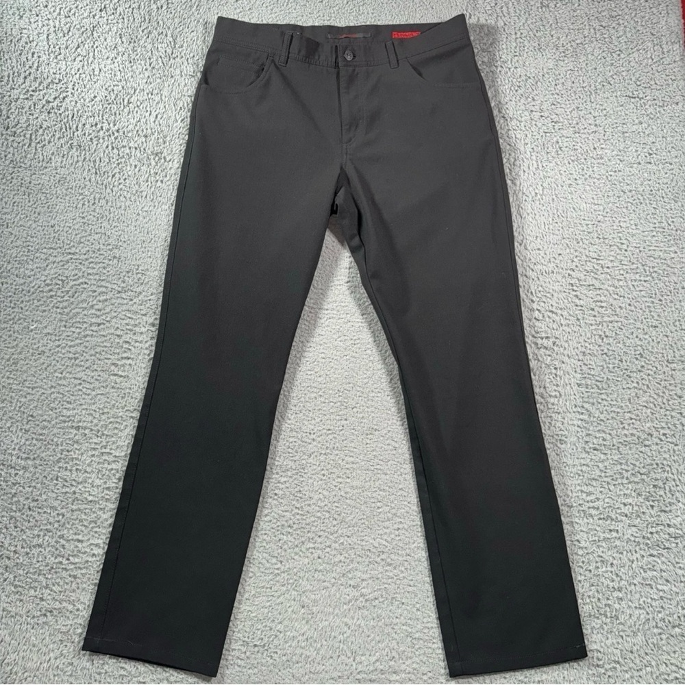Alberto Modern Fit Ceramica luxury Dress Pants Men 38x34 Black Straight Leg hem - Picture 2 of 6